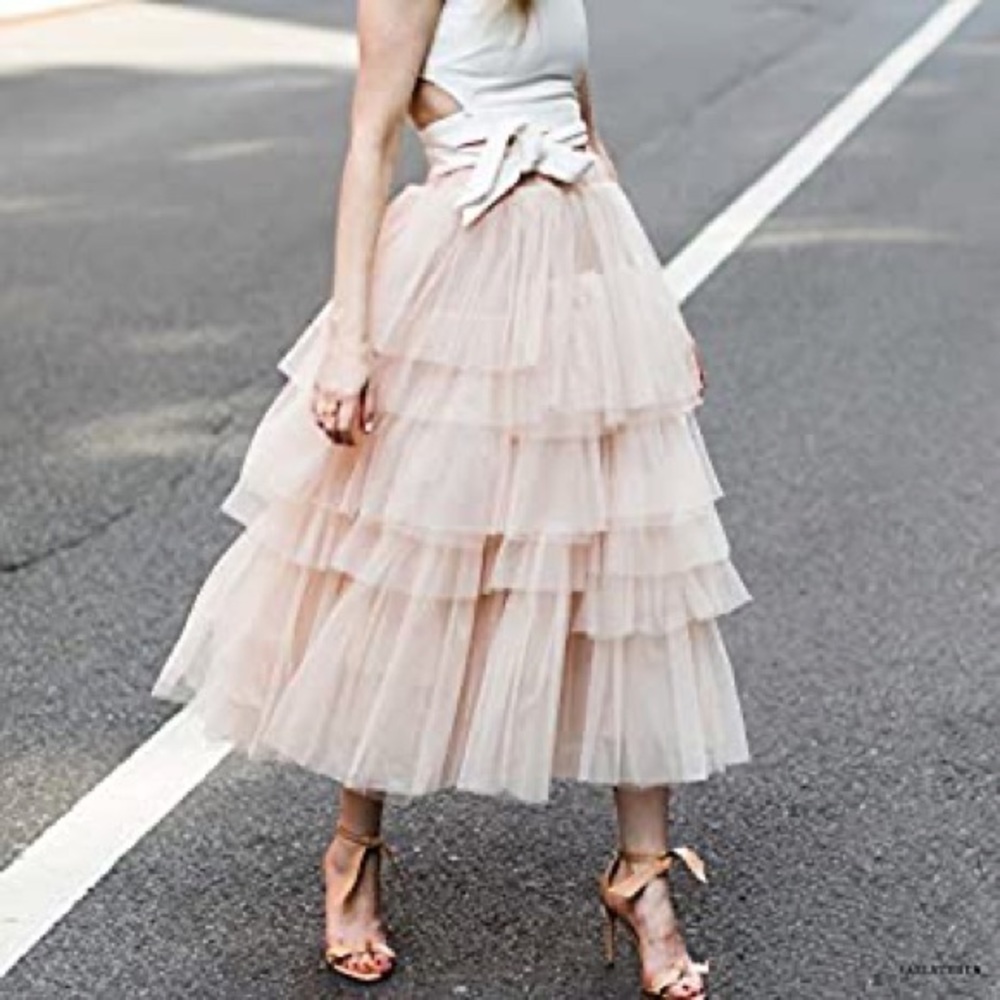 Blogger favorite Pink Tulle Tiered Skirt